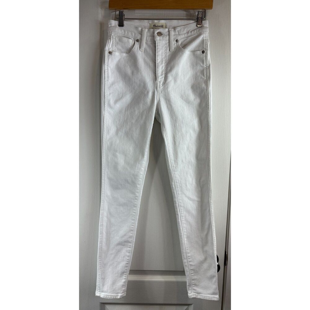 Madewell Women's 10" High-Rise Skinny Jeans in Pure White Stretch Size 27